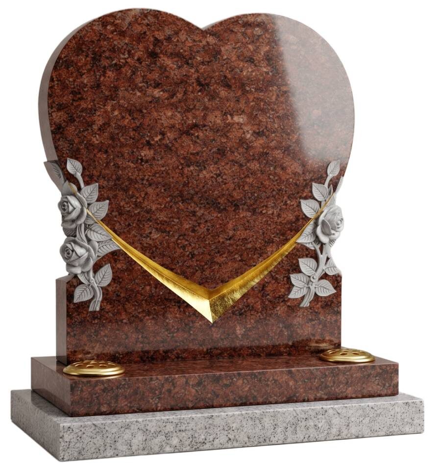 Aurora Heart Carved Headstone