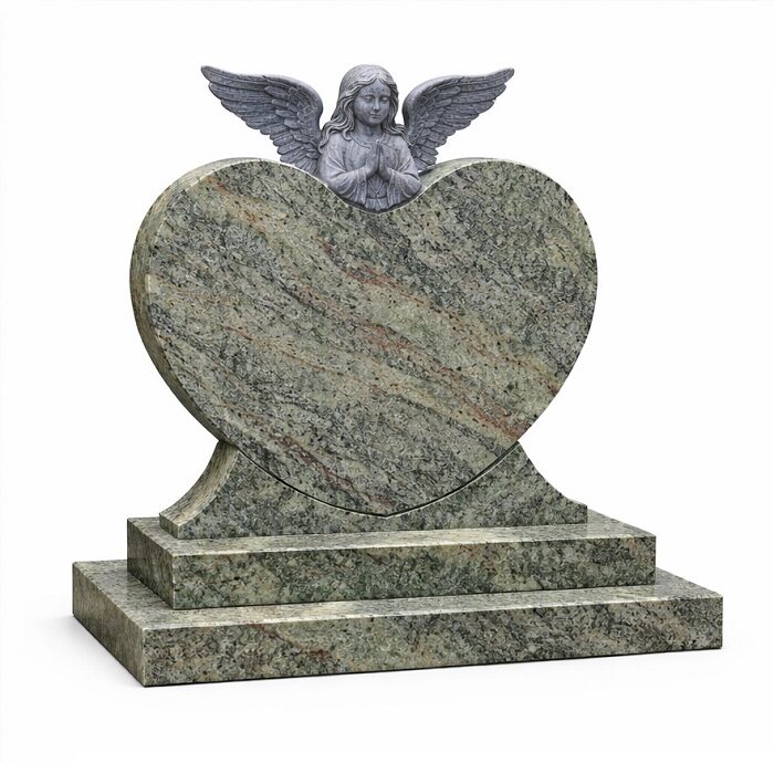 Green Angel-Heart in Tropical Green Granite