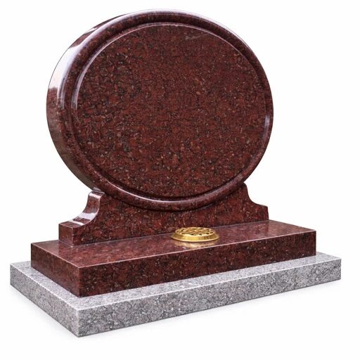Ruby Red memorial in Ruby Red Granite