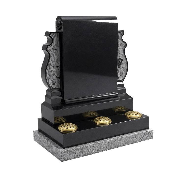 Black Granite Scroll in Black Granite