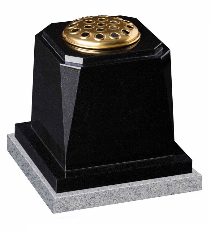 Tapered beveled black vase
