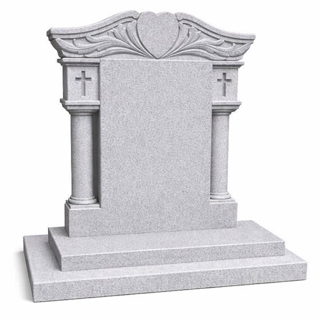 Temple Memorial in Light Grey Granite