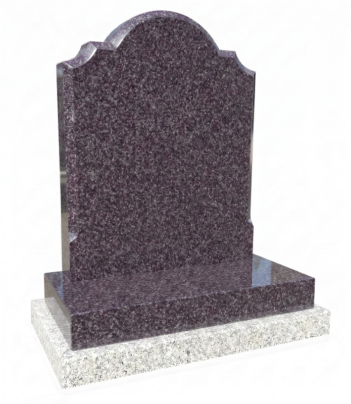 Regal Grey Curved top Headstone with Scotia shoulders