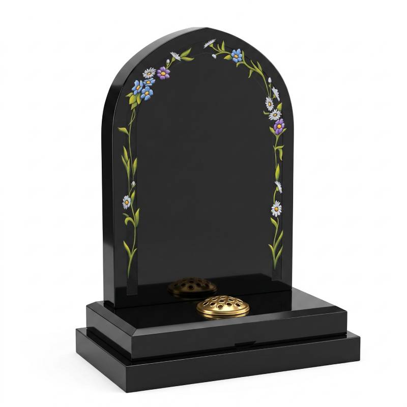 Floral Gothic in Black Granite